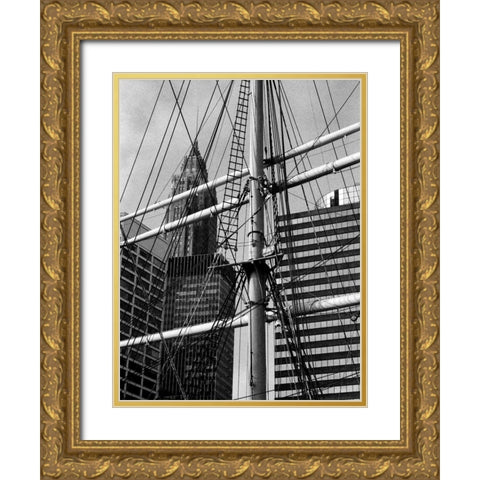 South Street Seaport II Gold Ornate Wood Framed Art Print with Double Matting by Pica, Jeff