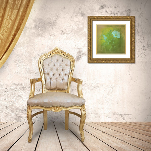 White Flowers VI Gold Ornate Wood Framed Art Print with Double Matting by Jorgensen, Jennifer