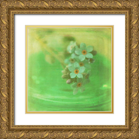 White Flowers VII Gold Ornate Wood Framed Art Print with Double Matting by Jorgensen, Jennifer