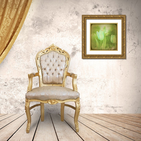 White Flowers VIII Gold Ornate Wood Framed Art Print with Double Matting by Jorgensen, Jennifer