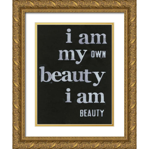 Be Beautiful I Gold Ornate Wood Framed Art Print with Double Matting by Velasquez, Deborah