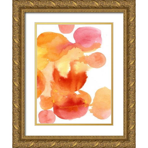 Fire Water II Gold Ornate Wood Framed Art Print with Double Matting by Velasquez, Deborah
