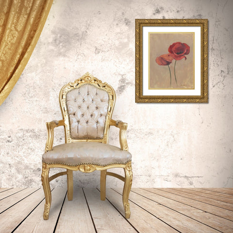 Blooms and Stems II Gold Ornate Wood Framed Art Print with Double Matting by Cohen, Marietta