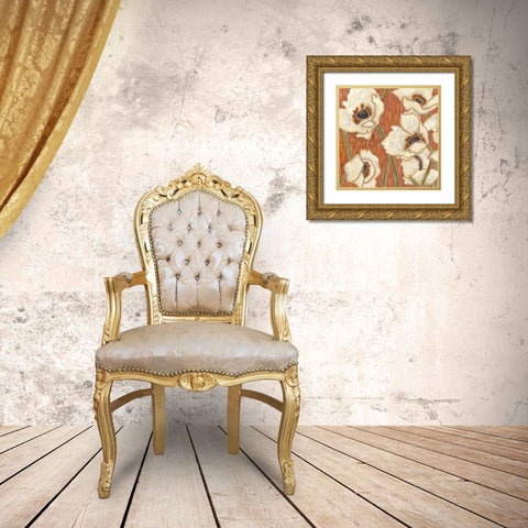Persimmon Floral III Gold Ornate Wood Framed Art Print with Double Matting by Deans, Karen