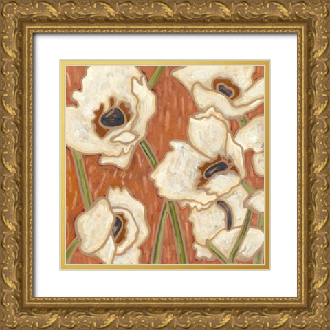 Persimmon Floral III Gold Ornate Wood Framed Art Print with Double Matting by Deans, Karen