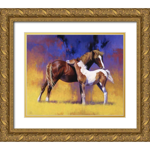 Painted Gold Ornate Wood Framed Art Print with Double Matting by Chapman, Julie T.