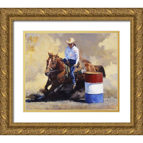 You Go Girl Gold Ornate Wood Framed Art Print with Double Matting by Chapman, Julie T.