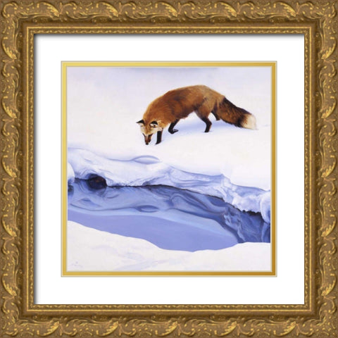 Winter Poem Gold Ornate Wood Framed Art Print with Double Matting by Chapman, Julie T.