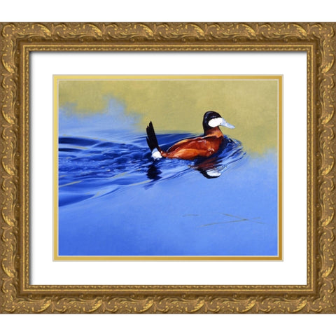 Ruddy and Blue Gold Ornate Wood Framed Art Print with Double Matting by Chapman, Julie T.