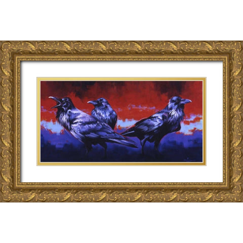 Ready to Rumble Gold Ornate Wood Framed Art Print with Double Matting by Chapman, Julie T.