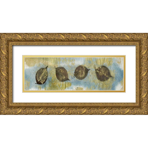 Leaf Banner II Gold Ornate Wood Framed Art Print with Double Matting by Ray, Elena