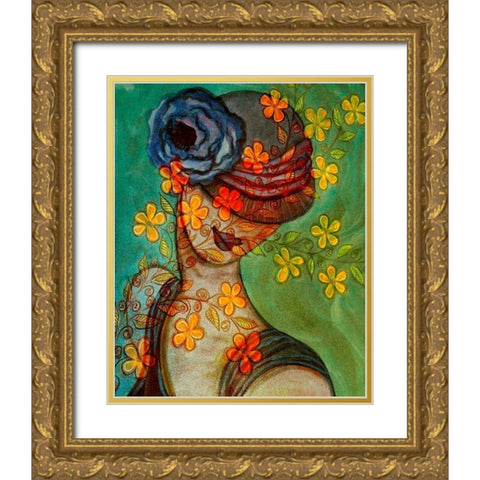 Bella I Gold Ornate Wood Framed Art Print with Double Matting by Harrington, Danielle