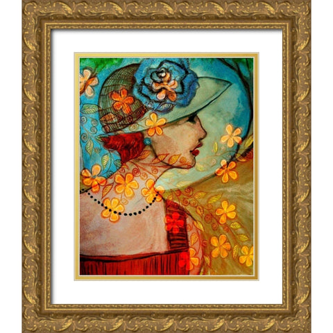 Bella II Gold Ornate Wood Framed Art Print with Double Matting by Harrington, Danielle