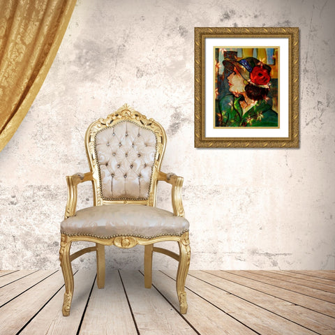 Bella IV Gold Ornate Wood Framed Art Print with Double Matting by Harrington, Danielle