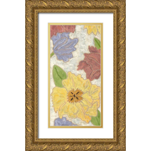 Confetti Poppies I Gold Ornate Wood Framed Art Print with Double Matting by Deans, Karen