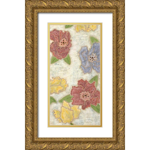 Confetti Poppies III Gold Ornate Wood Framed Art Print with Double Matting by Deans, Karen