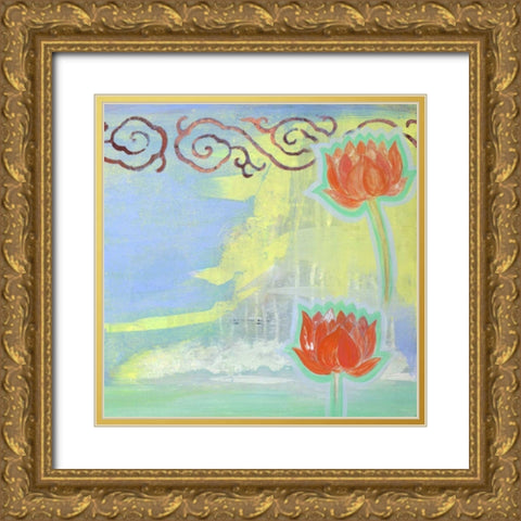 Breathe Some More I Gold Ornate Wood Framed Art Print with Double Matting by Fuchs, Jodi