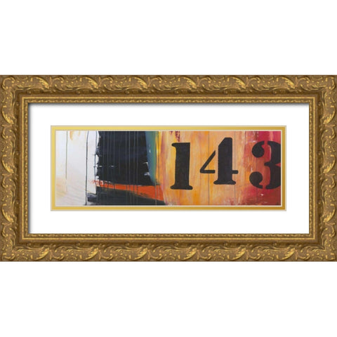 Billboard For Love III Gold Ornate Wood Framed Art Print with Double Matting by Fuchs, Jodi