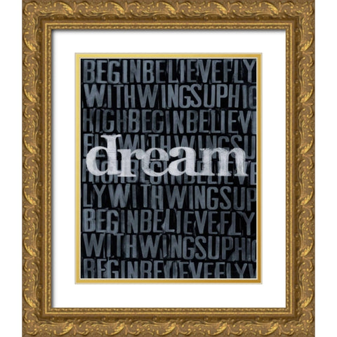 Dream Imagine... I Gold Ornate Wood Framed Art Print with Double Matting by Velasquez, Deborah