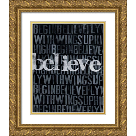 Dream Imagine... III Gold Ornate Wood Framed Art Print with Double Matting by Velasquez, Deborah