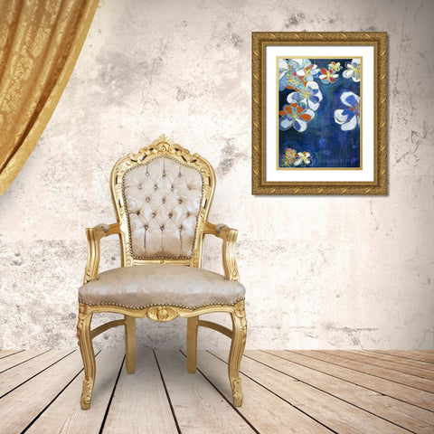 Night Blooms I Gold Ornate Wood Framed Art Print with Double Matting by Fuchs, Jodi