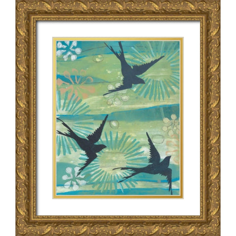 Swoop I Gold Ornate Wood Framed Art Print with Double Matting by Fuchs, Jodi