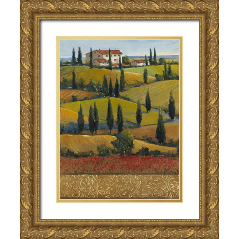 Hilltop Villa II Gold Ornate Wood Framed Art Print with Double Matting by OToole, Tim