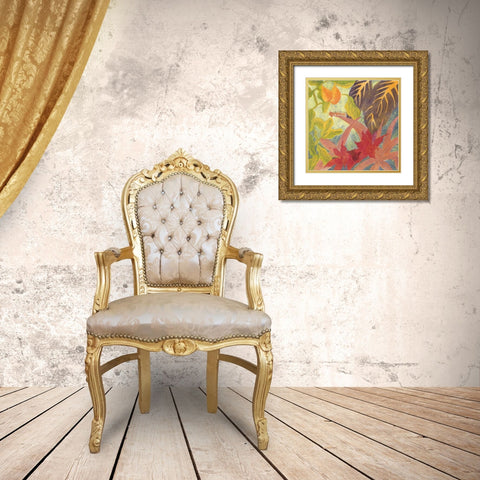 Tropical Monotype IV Gold Ornate Wood Framed Art Print with Double Matting by Roth, Carolyn