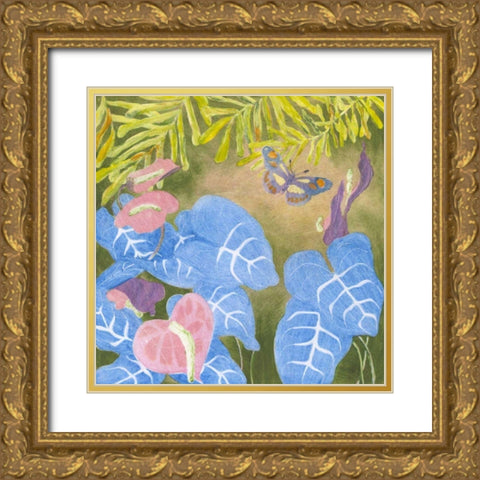 Tropical Monotype VI Gold Ornate Wood Framed Art Print with Double Matting by Roth, Carolyn