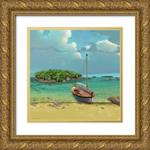 Sailing Serenity I Gold Ornate Wood Framed Art Print with Double Matting by Novak, Rick