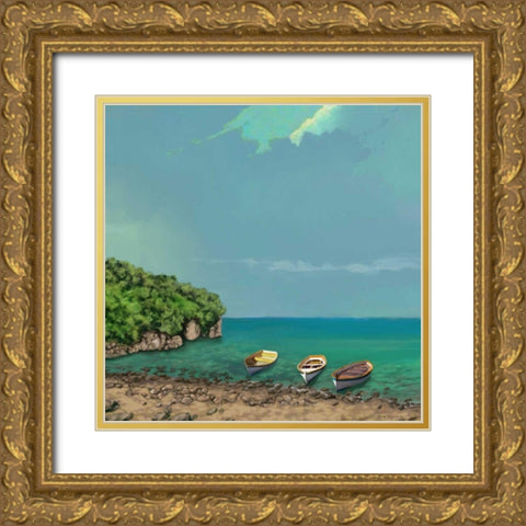 Sailing Serenity II Gold Ornate Wood Framed Art Print with Double Matting by Novak, Rick