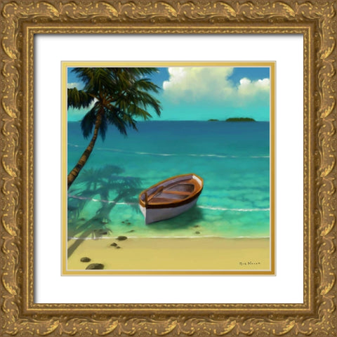 Sailing Serenity III Gold Ornate Wood Framed Art Print with Double Matting by Novak, Rick
