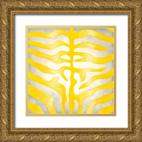 Vibrant Zebra IV Gold Ornate Wood Framed Art Print with Double Matting by Zarris, Chariklia