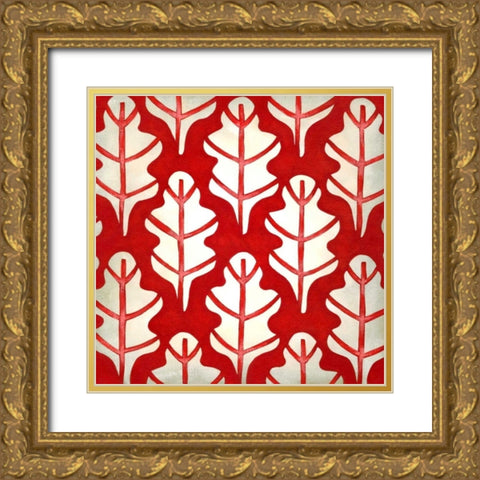 Classical Leaves IV Gold Ornate Wood Framed Art Print with Double Matting by Zarris, Chariklia