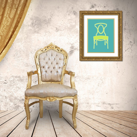 Graphic Chair I Gold Ornate Wood Framed Art Print with Double Matting by Zarris, Chariklia