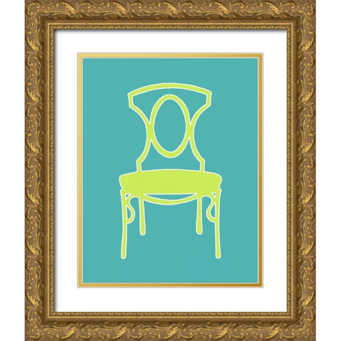 Graphic Chair I Gold Ornate Wood Framed Art Print with Double Matting by Zarris, Chariklia