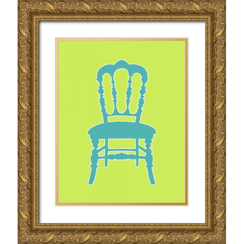 Graphic Chair III Gold Ornate Wood Framed Art Print with Double Matting by Zarris, Chariklia