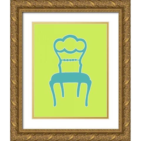 Graphic Chair IV Gold Ornate Wood Framed Art Print with Double Matting by Zarris, Chariklia