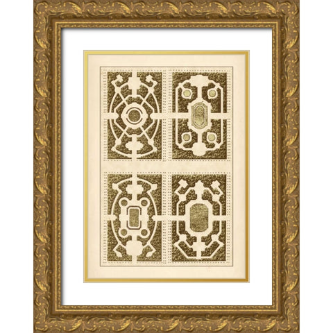 Garden Maze II Gold Ornate Wood Framed Art Print with Double Matting by Blondel