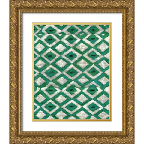 Silk Road Ikat I Gold Ornate Wood Framed Art Print with Double Matting by Zarris, Chariklia