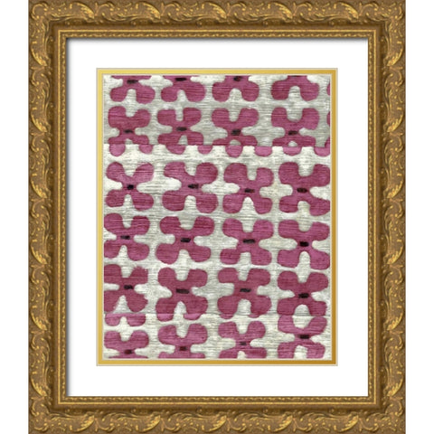 Silk Road Ikat III Gold Ornate Wood Framed Art Print with Double Matting by Zarris, Chariklia