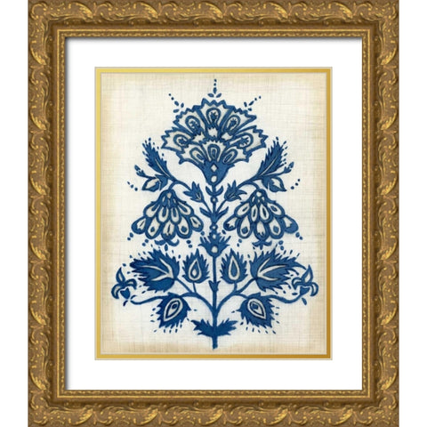 Eastern Indigo I Gold Ornate Wood Framed Art Print with Double Matting by Meagher, Megan
