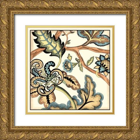 Jacobean Tile II Gold Ornate Wood Framed Art Print with Double Matting by Zarris, Chariklia