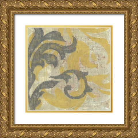 Decorative Twill II Gold Ornate Wood Framed Art Print with Double Matting by Goldberger, Jennifer