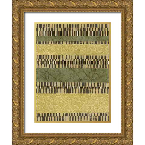 Linear Layers I Gold Ornate Wood Framed Art Print with Double Matting by Goldberger, Jennifer