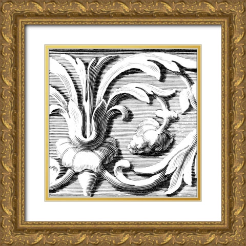 Sculptural Detail I Gold Ornate Wood Framed Art Print with Double Matting by Vision Studio