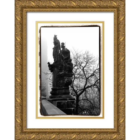 Charles Bridge in Morning Fog IV Gold Ornate Wood Framed Art Print with Double Matting by DeNardo, Laura