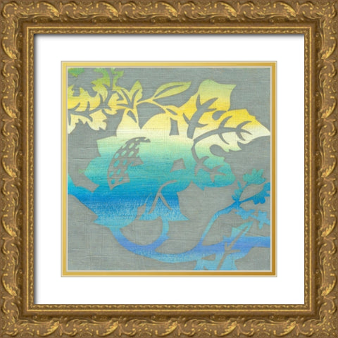 Ombre Garden III Gold Ornate Wood Framed Art Print with Double Matting by Zarris, Chariklia