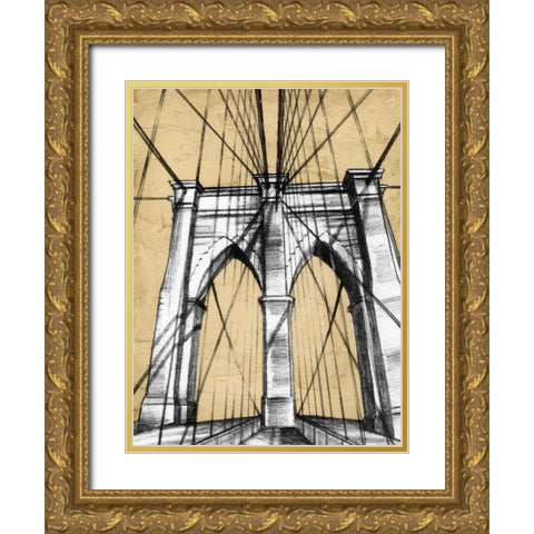 Modern Engineering I Gold Ornate Wood Framed Art Print with Double Matting by Harper, Ethan