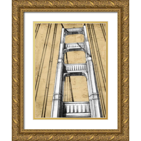 Modern Engineering II Gold Ornate Wood Framed Art Print with Double Matting by Harper, Ethan